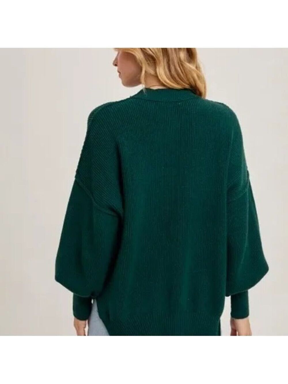 CLEAR OUT!! Ribbed Mock Neck Pullover - Picture 4 of 9
